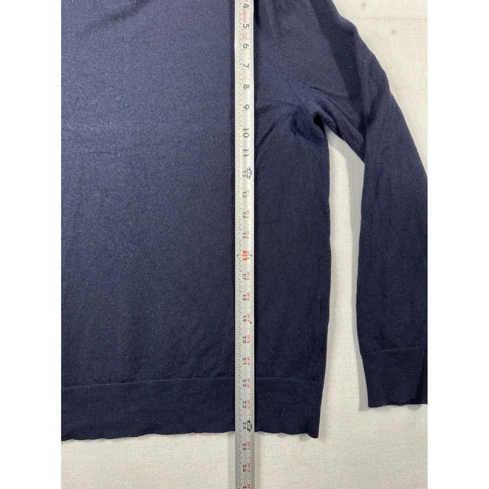 Banana Republic Mens Italian Merino Wool Crewneck Sweater Preppy Navy Blue L‎